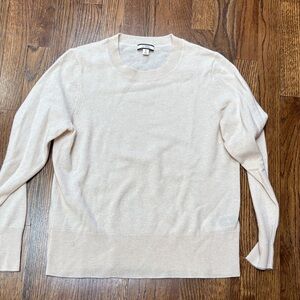 JCREW ivory cashmere crewneck sweater
